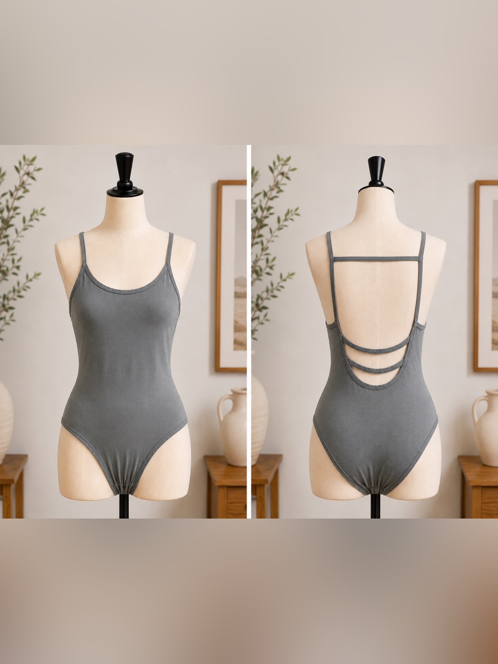 Poof! Strappy Open-Back Bodysuit